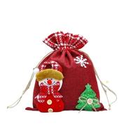 Christmas Drawstring Model Gift Bags Father Christmas Snowman Moose Apple Bags Christmas Eve Cartoon Candy Handbags Home Decor(Color 3)