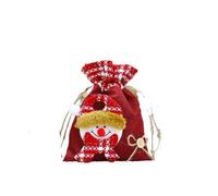 Christmas Drawstring Model Gift Bags Father Christmas Snowman Moose Apple Bags Christmas Eve Cartoon Candy Handbags Home Decor(Color 2)