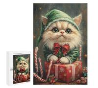Christmas Elf Cat with Presents Puzzle 1000 Pièces Educa Jouet en Bois Cadeau Unique Décoration Intérieure Jeu Éducatif Challenge Toy Adultes Et Enfants À Partir De 14 Ans 1000 PCS