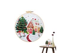 Christmas Embroidery Kit - Cristmas Pattern Embroidery Ornament Kit | Pattern Sewing Tools With Needles And Threads For Adults, Women, Kids, And Mothers | Home Décor Crafting Seasonal Art Projects Fo