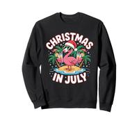 Christmas En Juillet Flamingo Island Holiday Tropical Sweatshirt
