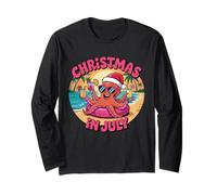 Christmas en Juillet Octopus Island Holiday Tropical Manche Longue