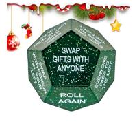Christmas Exchange Dice 12-Sided Santa Claus Fun Interactive Dice Prop | Interactive 12 Sided Santa Claus Dice Toy Delivers Exciting Festive Game Fun For Kids Adults Family Holiday Party Gatherings