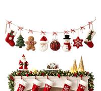 Christmas Fabric Garland 100cm Rag Wreath for Tree Decor