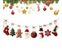 Christmas Fabric Garland - Foldable Snowman Reindeer Decoration for Holiday