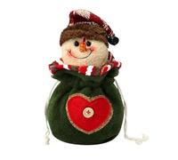 Christmas Fabric Gift Storage Bags, Santa Reindeer Snowman Design, 9x26cm, Reusable Holiday Treat Wrapper for Kids, Candy Packaging Party Decoration