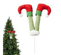 Christmas Fairy Legs - Decor Striped White and Green Topper Decor