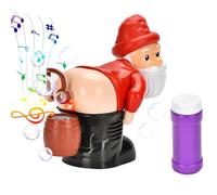 Christmas Farting Santa Bubble Machine - Electric Automatic Blower with Light & Music, Funny Gift for Kids Party Family Gatherings (Red)