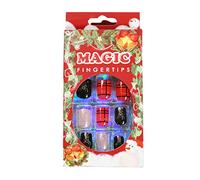 Christmas Faux Nails Short Square Faux Nail Glossy Press Sur Acrylique Couverture Complète Astuce Artificielle Un Moyen Court Long Les Orteils