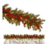 Christmas Flower Vine, Festive Ornament Reusable, Artificial Vine Garland with Decorative Flowers, Holiday Garland Accessory for Window Fence Porch, Seasonal Home Accents, Vines Decoration for Indoor