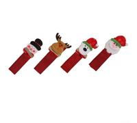 Christmas Fridge Handle Covers 4-Pack Santa Snowman Decor(One set) | Santa snowman bear elk designs, festive holiday pour vibe, fits standard handles, 4-piece set, home decor