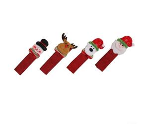 Christmas Fridge Handle Covers 4-Pack Santa Snowman Decor(One set) | Santa snowman bear elk designs, festive holiday pour vibe, fits standard handles, 4-piece set, home decor