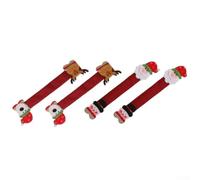 Christmas Fridge Handle Covers 4-Pack Santa Snowman Decor(Two-headed) | Santa snowman bear elk designs, festive holiday pour vibe, fits standard handles, 4-piece set, home decor