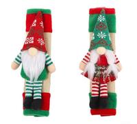 Christmas Fridge Handle Covers Set Polyester Gnome Design Festive Motif | Fits standard refrigerator handles Vibrant Christmas pattern Secure fastening Adds holiday cheer in kitchen