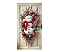Christmas Front Door Decor - Polyester 180 x 90 cm, ornements de neige, décorations de vacances | Indoor Outdoor Sign, Festive Wall, Living Room, Patio, Porch, Tree, Office, Apartment, Holiday Display