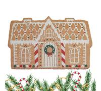 Christmas Front Door Mat, Gingerbread House Door Mat, Non Slip Floor Doormat for Shower Floor Living Room Kitchen Porch Indoor Bathroom Entryway Home