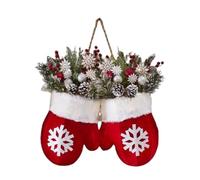 Christmas Front Door Wreath - Holiday Farmhouse Decor for Indoor Outdoor | Artificial Pine Needle with Glove Design, Realistic Festive Greenery Accent for Porch Wall Window Parties Home Decoration