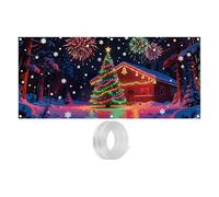 Christmas Garage Door Cover - Garage Door Christmas Banner, 13x6ft UV Fluorescent Holiday Decoration, Garages Doors Decor Background For Homeowners Suburban Family Gatherings Winter Street Displays