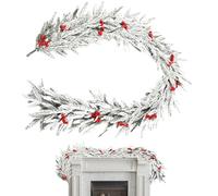 Christmas Garland, Artificial Holiday Wreath, Realistic Winter Decoration, Indoor Outdoor Use, Mantle Fireplace Door Window Porch Table Kitchen Party Wedding, 106.3 inches