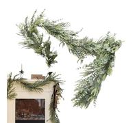 Christmas Garland For Mantle - Effortless Soft Thick Green Christmas Decoration, Seasonal Decor Accessories Fireplace Garland Holiday Decorations,for Home Mantel Table Staircase Wall Door