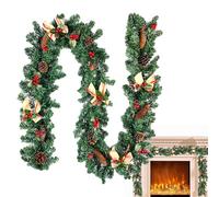 Christmas Garland with Barries, 8.8FT Realistic Christmas Pine Garland, Home Decor for Yard Indoor Campfire Gate Festival Courtyard Bookshelf