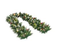 Christmas Garland with Lights - LED Cedar Wreath, Holiday Garland