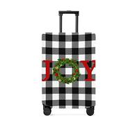 Christmas Garlands Joy Housse de bagage de voyage à carreaux noirs anti-rayures élastique pour protection, housses de bagages lavables de 66 à 71,1 cm, Joyjim0959, M(22-24in)