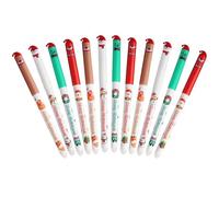 Christmas Gel Pens - 12 Piece Retractable Erasable Stationery Set, Cartoon Snowman Design, Smooth Writing Tools, Festive Party Supplies for Teachers, Students and Holiday School Office Planner Notes