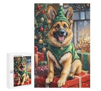 Christmas German Shepherd Decor Puzzle 1000 Pièces Educa Jouet en Bois Cadeau Unique Décoration Intérieure Jeu Éducatif Challenge Toy Adultes Et Enfants À Partir De 14 Ans 1000 PCS