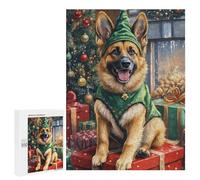 Christmas German Shepherd Decor Puzzle 1000 Pièces Educa Jouet en Bois Cadeau Unique Décoration Intérieure Jeu Éducatif Challenge Toy Adultes Et Enfants À Partir De 14 Ans 500 PCS