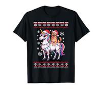 Christmas German Shepherd Unicorn Sunglasses GSD T-Shirt