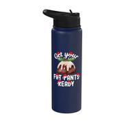Christmas Get Your Fat Pants Ready - Pudding de Noël amusant Stainless Steel Insulated Water Bottle