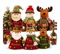 Christmas Gift Bags Zipper Design, 3D Character Treat Pouch (Mix-ALL) | Bottom-Zip Candy Bag for Apples, Sweets, Snacks and Small Gifts, Christmas Party Favours, Stocking Fillers and Gift Packaging