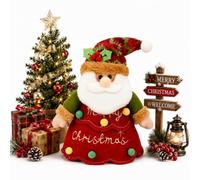 Christmas Gift Bags Zipper Design, 3D Character Treat Pouch (Santa-B) | Bottom-Zip Candy Bag for Apples, Sweets, Snacks and Small Gifts, Christmas Party Favours, Stocking Fillers and Gift Packaging
