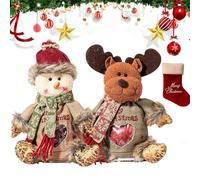 Christmas Gift Bags Zipper Design, 3D Doll Gift Packaging (D-1) | Reusable design, Secure zipper closure, Thick felt construction, for Chritmas Party Decor Candy Apples Candies Gifts
