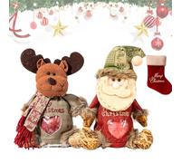 Christmas Gift Bags Zipper Design, 3D Doll Gift Packaging (F-1) | Reusable design, Secure zipper closure, Thick felt construction, for Chritmas Party Decor Candy Apples Candies Gifts