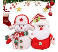 Christmas Gift Bags Zipper Design, 3D Doll Gift Packaging (G-1) | Reusable design, Secure zipper closure, Thick felt construction, for Chritmas Party Decor Candy Apples Candies Gifts