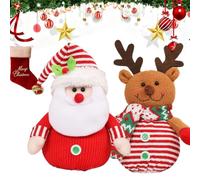 Christmas Gift Bags Zipper Design, 3D Doll Gift Packaging (J-1) | Reusable design, Secure zipper closure, Thick felt construction, for Chritmas Party Decor Candy Apples Candies Gifts