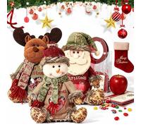 Christmas Gift Bags Zipper Design, 3D Doll Gift Packaging (L-1) | Reusable design, Secure zipper closure, Thick felt construction, for Chritmas Party Decor Candy Apples Candies Gifts