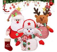 Christmas Gift Bags Zipper Design, 3D Doll Gift Packaging (M-1) | Reusable design, Secure zipper closure, Thick felt construction, for Chritmas Party Decor Candy Apples Candies Gifts