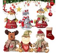 Christmas Gift Bags Zipper Design, 3D Doll Gift Packaging (N-1) | Reusable design, Secure zipper closure, Thick felt construction, for Chritmas Party Decor Candy Apples Candies Gifts