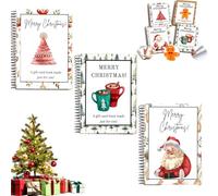 Christmas Gift Card Book, Creative Diy Gift Card Booklet with 12 Pages, Spiral-Bound Merry Christmas Cards Books Holder, Surprises on Every Page, Fun Gifts for Family, Friends, Students，3pc-c