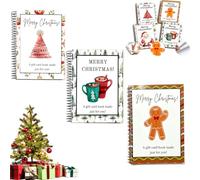Christmas Gift Card Book, Creative Diy Gift Card Booklet with 12 Pages, Spiral-Bound Merry Christmas Cards Books Holder, Surprises on Every Page, Fun Gifts for Family, Friends, Students，3pc-a