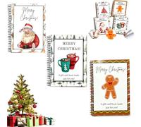 Christmas Gift Card Book, Creative Diy Gift Card Booklet with 12 Pages, Spiral-Bound Merry Christmas Cards Books Holder, Surprises on Every Page, Fun Gifts for Family, Friends, Students，3pc-b