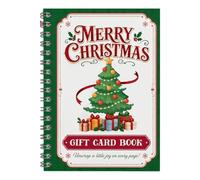 Christmas Gift Card Book Spiral Bound Festive Holder, Greeting Booklet 21cm | Organized Card Storage, Holiday Themed Pages, Compact Keepsake Design, For Adults Teens Kids Home School Dorm Friends