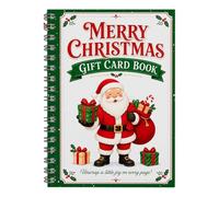 Christmas Gift Card Book Spiral Bound Festive Holder, Greeting Booklet 21cm | Organized Card Storage, Holiday Themed Pages, Compact Keepsake Design, For Adults Teens Kids Home School Dorm Friends
