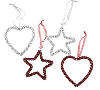 Christmas Gifts 98815 Décoration de Noël Forme Cœur/Etoile avec 2 Assortiments Rouge/Blanc 18 cm