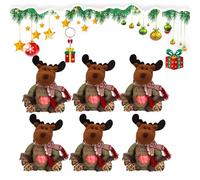 Christmas Gifts Bags Zipper Design, 2025 New 3D Christmas Zipper Gift Bags, Small Fabric Gifts Bag, Reusable Christma Bag for Presents Candy Fruit and Festival (6PCS-C)