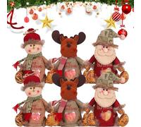 Christmas Gifts Bags Zipper Design, 2025 New Christmas Gifts Doll Bags, Small Santa Snowman Deer Doll Storage Bags, Reusable Fabric Christma Bag for Presents Candy Fruit and Festival (3Pcs)