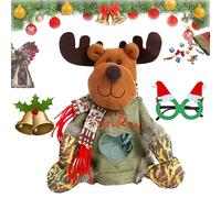 Christmas Gifts Bags Zipper Design, 3D Doll Decoration Gift Bag, Reusable Cute 3D Santa Snowman Elk Doll Bag, Christmass Candy Apple Bags, for Holiday Party Decorations (C1pc)